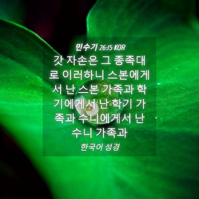 Picture 04 - 민수기 26:15 KOR - 갓 자손은 그 종족대로 이러하니 - Bible Verse Picture