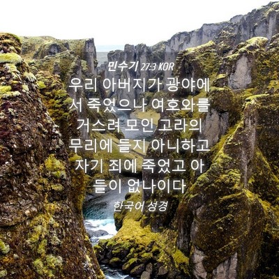Picture 04 - 민수기 27:3 KOR - 우리 아버지가 광야에서 죽었으나 - Bible Verse Picture