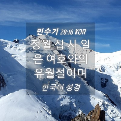 Picture 04 - 민수기 28:16 KOR - 정월 십 사 일은 여호와의 - Bible Verse Picture