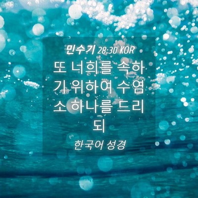Picture 04 - 민수기 28:30 KOR - 또 너희를 속하기 위하여 수염소 - Bible Verse Picture