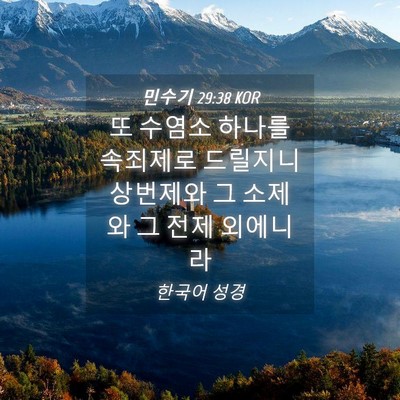 Picture 04 - 민수기 29:38 KOR - 또 수염소 하나를 속죄제로 드릴지니 - Bible Verse Picture
