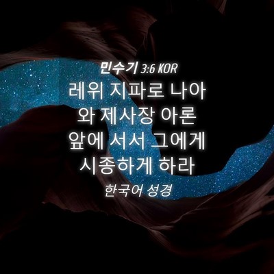 Picture 04 - 민수기 3:6 KOR - 레위 지파로 나아와 제사장 아론 - Bible Verse Picture
