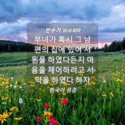 Picture 04 - 민수기 30:10 KOR - 부녀가 혹시 그 남편의 집에 있어 - Bible Verse Picture