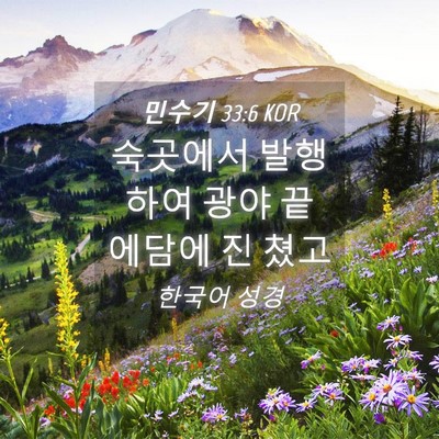 Picture 04 - 민수기 33:6 KOR - 숙곳에서 발행하여 광야 끝 에담에 - Bible Verse Picture