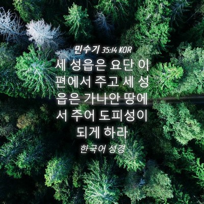 Picture 04 - 민수기 35:14 KOR - 세 성읍은 요단 이편에서 주고 세 - Bible Verse Picture