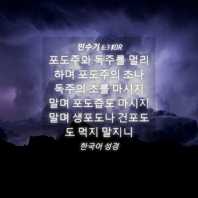 Picture 04 - 민수기 6:3 KOR - 포도주와 독주를 멀리하며 포도주의 - Bible Verse Picture