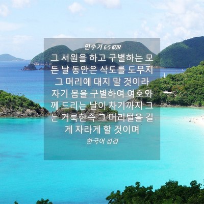 Picture 04 - 민수기 6:5 KOR - 그 서원을 하고 구별하는 모든 날 - Bible Verse Picture