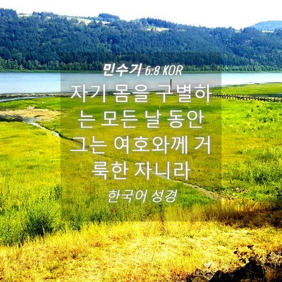 Picture 04 - 민수기 6:8 KOR - 자기 몸을 구별하는 모든 날 동안 - Bible Verse Picture