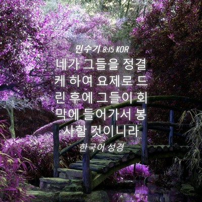 Picture 04 - 민수기 8:15 KOR - 네가 그들을 정결케 하여 요제로 - Bible Verse Picture