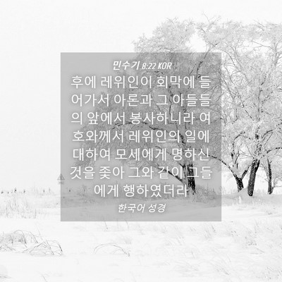 Picture 04 - 민수기 8:22 KOR - 후에 레위인이 회막에 들어가서 - Bible Verse Picture