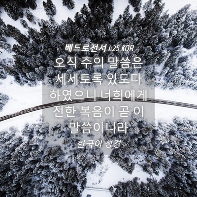 Picture 04 - 베드로전서 1:25 KOR - 오직 주의 말씀은 세세토록 있도다 - Bible Verse Picture