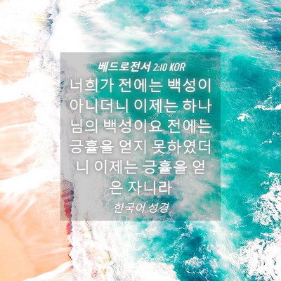 Picture 04 - 베드로전서 2:10 KOR - 너희가 전에는 백성이 아니더니 - Bible Verse Picture