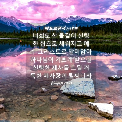 Picture 04 - 베드로전서 2:5 KOR - 너희도 산 돌같이 신령한 집으로 - Bible Verse Picture