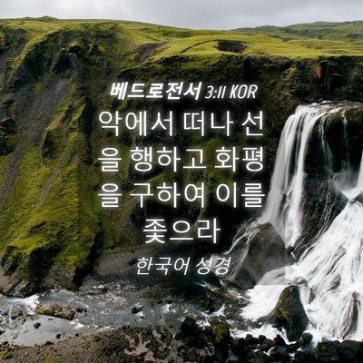 Picture 04 - 베드로전서 3:11 KOR - 악에서 떠나 선을 행하고 화평을 - Bible Verse Picture