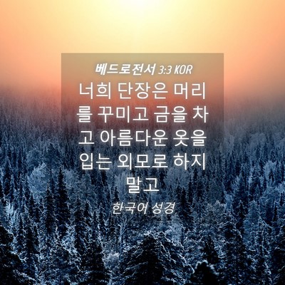 Picture 04 - 베드로전서 3:3 KOR - 너희 단장은 머리를 꾸미고 금을 - Bible Verse Picture