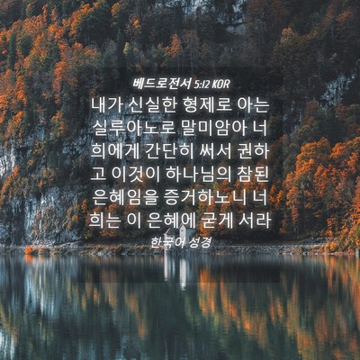 Picture 04 - 베드로전서 5:12 KOR - 내가 신실한 형제로 아는 실루아노로 - Bible Verse Picture