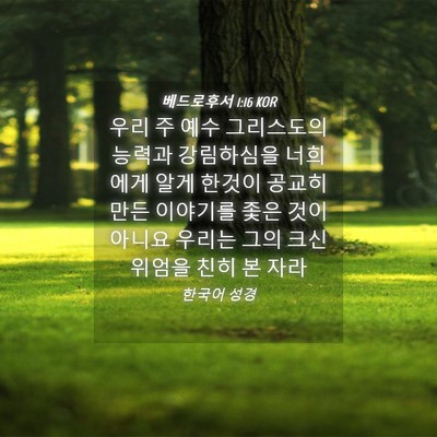 Picture 04 - 베드로후서 1:16 KOR - 우리 주 예수 그리스도의 능력과 - Bible Verse Picture