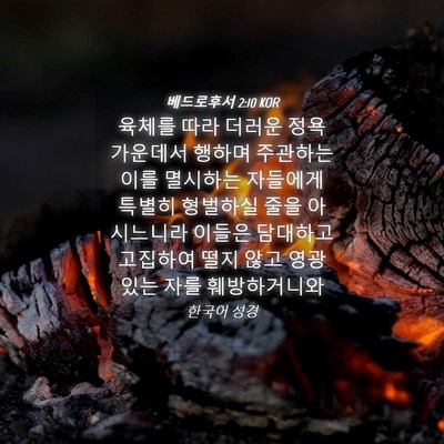 Picture 04 - 베드로후서 2:10 KOR - 육체를 따라 더러운 정욕 가운데서 - Bible Verse Picture