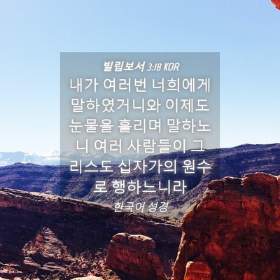 Picture 04 - 빌립보서 3:18 KOR - 내가 여러번 너희에게 말하였거니와 - Bible Verse Picture