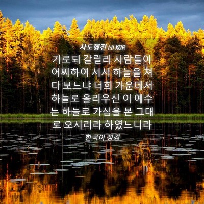 Picture 04 - 사도행전 1:11 KOR - 가로되 갈릴리 사람들아 어찌하여 - Bible Verse Picture