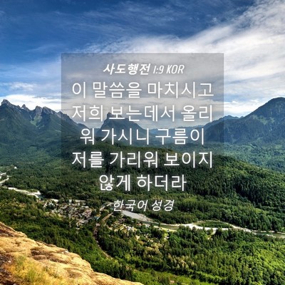 Picture 04 - 사도행전 1:9 KOR - 이 말씀을 마치시고 저희 보는데서 - Bible Verse Picture