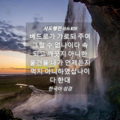 Picture 04 - 사도행전 10:14 KOR - 베드로가 가로되 주여 그럴 수 - Bible Verse Picture