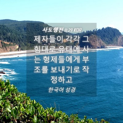 Picture 04 - 사도행전 11:29 KOR - 제자들이 각각 그 힘대로 유대에 - Bible Verse Picture
