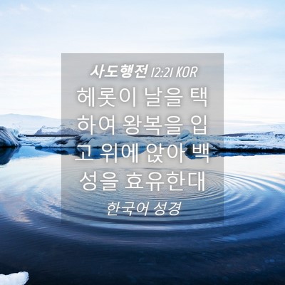 Picture 04 - 사도행전 12:21 KOR - 헤롯이 날을 택하여 왕복을 입고 - Bible Verse Picture