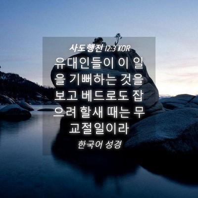 Picture 04 - 사도행전 12:3 KOR - 유대인들이 이 일을 기뻐하는 것을 - Bible Verse Picture