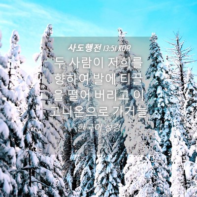 Picture 04 - 사도행전 13:51 KOR - 두 사람이 저희를 향하여 발에 - Bible Verse Picture