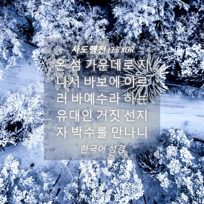 Picture 04 - 사도행전 13:6 KOR - 온 섬 가운데로 지나서 바보에 - Bible Verse Picture
