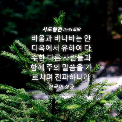 Picture 04 - 사도행전 15:35 KOR - 바울과 바나바는 안디옥에서 유하여 - Bible Verse Picture