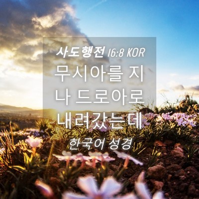 Picture 04 - 사도행전 16:8 KOR - 무시아를 지나 드로아로 - Bible Verse Picture