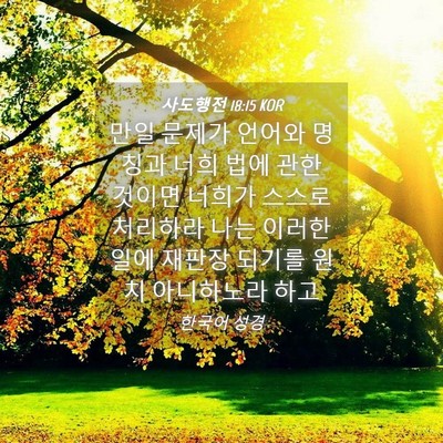 Picture 04 - 사도행전 18:15 KOR - 만일 문제가 언어와 명칭과 너희 - Bible Verse Picture
