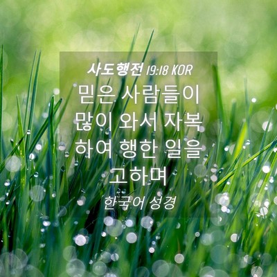 Picture 04 - 사도행전 19:18 KOR - 믿은 사람들이 많이 와서 자복하여 - Bible Verse Picture