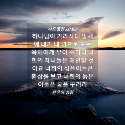 Picture 04 - 사도행전 2:17 KOR - 하나님이 가라사대 말세에 내가 내 - Bible Verse Picture