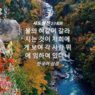 Picture 04 - 사도행전 2:3 KOR - 불의 혀같이 갈라지는 것이 저희에게 - Bible Verse Picture