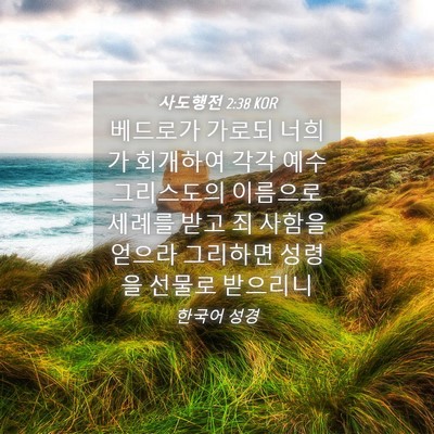 Picture 04 - 사도행전 2:38 KOR - 베드로가 가로되 너희가 회개하여 - Bible Verse Picture