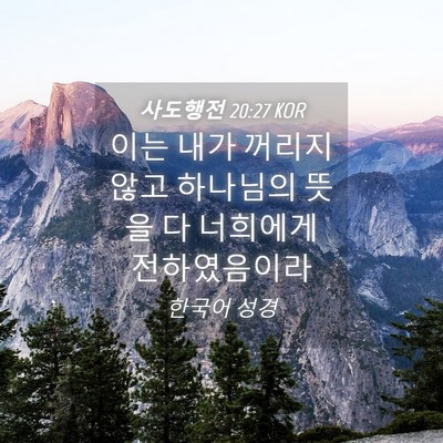 Picture 04 - 사도행전 20:27 KOR - 이는 내가 꺼리지 않고 하나님의 - Bible Verse Picture