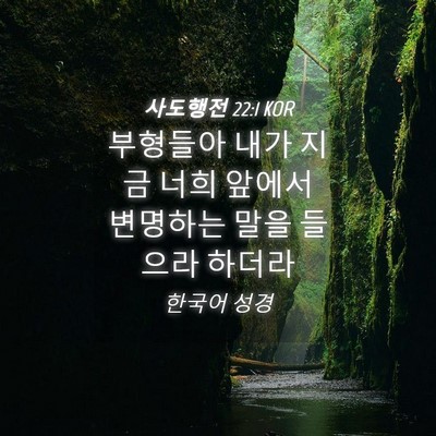 Picture 04 - 사도행전 22:1 KOR - 부형들아 내가 지금 너희 앞에서 - Bible Verse Picture