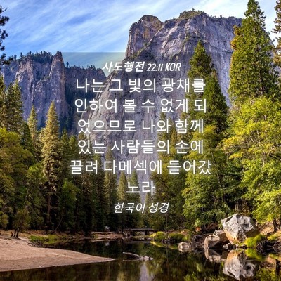 Picture 04 - 사도행전 22:11 KOR - 나는 그 빛의 광채를 인하여 볼 수 - Bible Verse Picture
