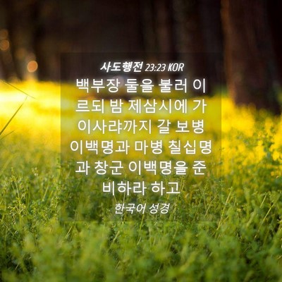 Picture 04 - 사도행전 23:23 KOR - 백부장 둘을 불러 이르되 밤 - Bible Verse Picture