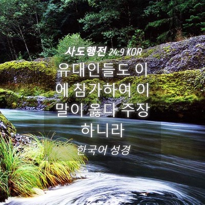 Picture 04 - 사도행전 24:9 KOR - 유대인들도 이에 참가하여 이 말이 - Bible Verse Picture