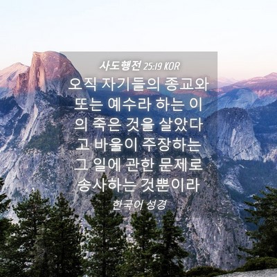 Picture 04 - 사도행전 25:19 KOR - 오직 자기들의 종교와 또는 예수라 - Bible Verse Picture