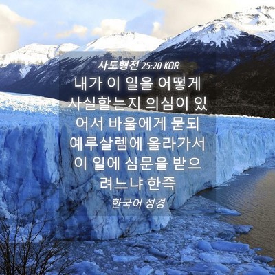 Picture 04 - 사도행전 25:20 KOR - 내가 이 일을 어떻게 사실할는지 - Bible Verse Picture