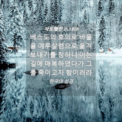 Picture 04 - 사도행전 25:3 KOR - 베스도의 호의로 바울을 - Bible Verse Picture
