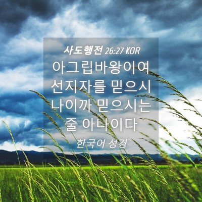 Picture 04 - 사도행전 26:27 KOR - 아그립바왕이여 선지자를 - Bible Verse Picture