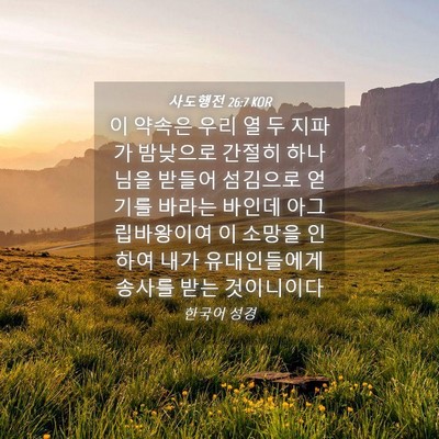 Picture 04 - 사도행전 26:7 KOR - 이 약속은 우리 열 두 지파가 - Bible Verse Picture