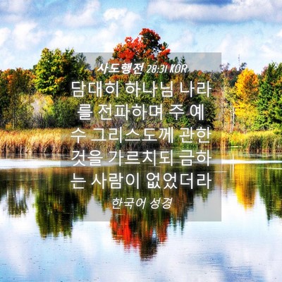Picture 04 - 사도행전 28:31 KOR - 담대히 하나님 나라를 전파하며 주 - Bible Verse Picture