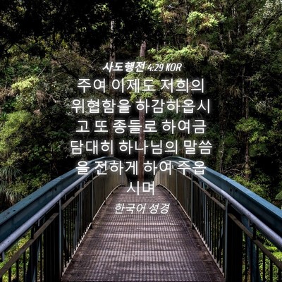 Picture 04 - 사도행전 4:29 KOR - 주여 이제도 저희의 위협함을 - Bible Verse Picture